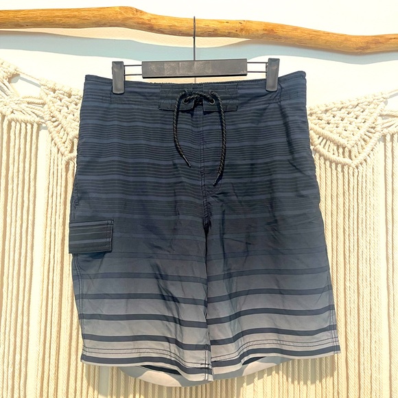 Summer Miami Surf Striped Beach Board Shorts Sz M (32-34) - Picture 1 of 8